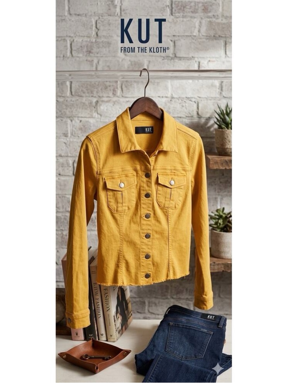 Kut from the Kloth Mustard Jean Jacket